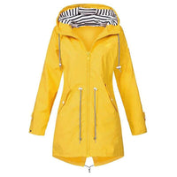 Damen Kapuze Winddichte RegenJacke | Langarm – Gelb