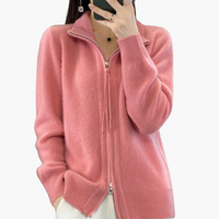 Luisa | Strickjacke mit Reißverschluss – Rosa