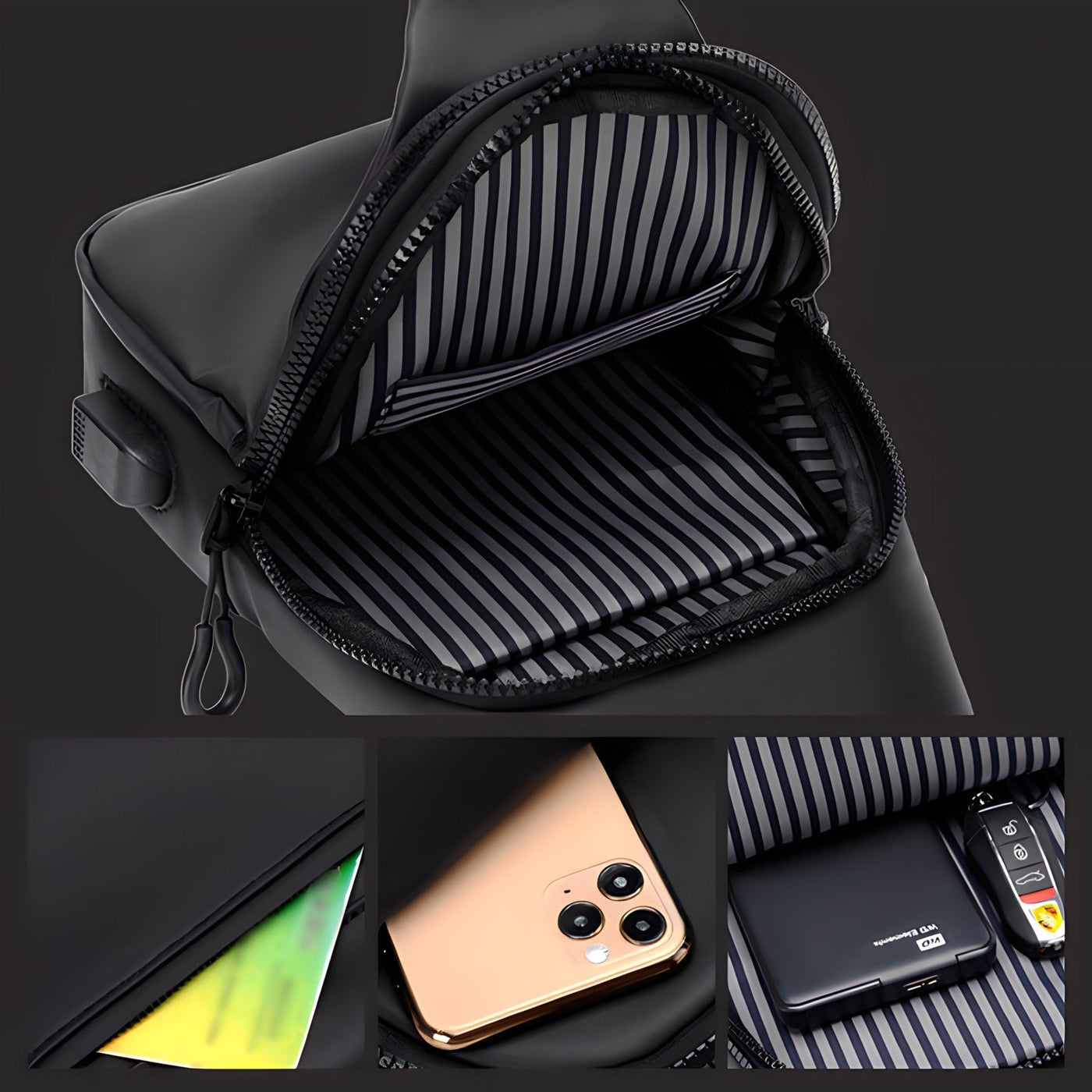 HydroSling 2.0 - Wasserdichte Brusttasche für Männer