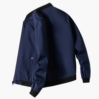 Herrenjacke mit Rippkragen und Taillentaschen – Marine