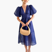 Elegantes Midikleid für Damen - Sommerliches Chic-Kleid – Marine