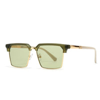 Männer Sonnenbrille mit eckiger Fassung und UV400 Schutz – Grün