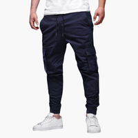 Cargohosen für Herren - Stylische Sommer-Baumwollhose mit Tasche – Marine
