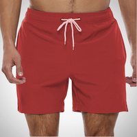 Herren Badeshorts Mit Kordelzug | Bequem – Rot