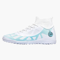 Unisex Fußballschuhe mit Stollen Sohle und Strick Kragen – Weiß