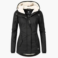 Gefütterte Winterjacke mit Kapuze für Herren – Schwarz