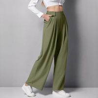 Montana - Bequeme Hose mit weitem Bein – Grün