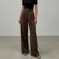 Marlene - Stylische Hose mit weitem Schnitt – Dunkelbraun