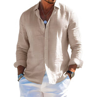 Félicien - Angenehmes langärmeliges Poloshirt – Beige