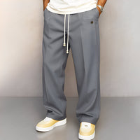 Henri - Bequeme Herrenhose mit Zugband – Grau