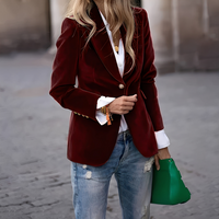 Lyliane - Bequeme Damenjacke mit Knöpfen – Dunkelrot