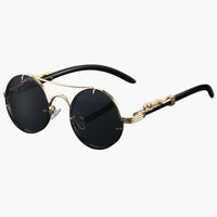 Damen Sonnenbrille mit Rundgläsern und UV-Schutz für alle Jahreszeiten – Schwarz