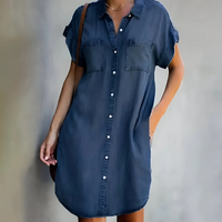 "Flora | Sommerkleid mit Bauchbedeckung – Dunkelblau