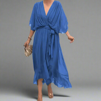 Isolde | Maxikleid aus Premiumstoff – Blau