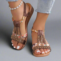 Bernatrudis | Elegante Boho-Sandalen für den Sommer – Braun