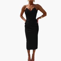 Elegantes trägerloses Kleid für Frauen - figurbetont und stilvoll – Schwarz