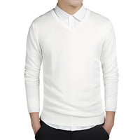 Tom - Komfortabler V-Ausschnitt-Pullover – Weiß