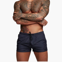 Herren Badeshorts mit Kordelzug und Seitentaschen mit Reißverschluss – Marine