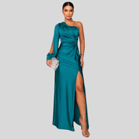 Ilse | Glamouröses Drapé-Kleid – Türkis