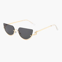 Damen Sonnenbrille mit halbrandlosen ovalen Gläsern – Schwarz