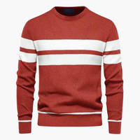 Bastian | Herrenpullover mit Streifen – Rot