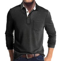 Marty - Komfortables Herren-Poloshirt mit langen Ärmeln – Dunkelgrau