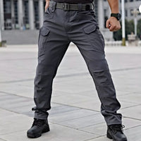 Cargohose für Herren - Wasserdichte Sommer Outdoor Wanderhose – Grau