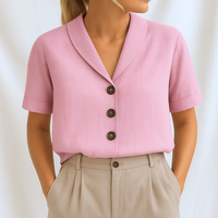Marie™ | Elegante schlichte Bluse – Rosa
