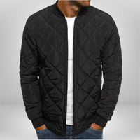 William™ - Premium Stepp-Bomberjacke – Schwarz