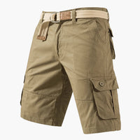 Cargoshorts mit Gürtel und Taschen - für Herren im Freizeitstil – Armygelb