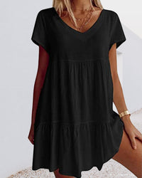 Carmi | Lässiges Kurzarmkleid für Damen – Schwarz