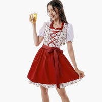 Elegantes Dirndl für Damen - Oktoberfest 2025 – Rot