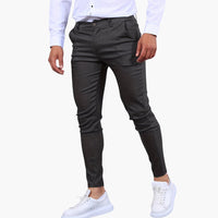 Herren Slim Fit Hose in Knöchellänge mit Taschen – Dunkelgrau