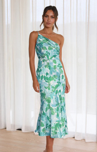 Denise | Schulterfreies Kleid – Himmelblau