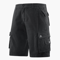 Herren Sommer Cargo-Shorts mit elastischem Bund und Taschen – Schwarz