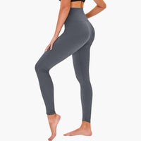Damen Leggings mit Leopardenmuster und hohem Bund – Dunkelgrau
