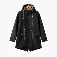 Hooded Trenchcoat für Damen – Schwarz