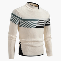 Hendrik | Lässiger Strickpullover – Linie Weiß