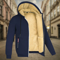Kuschelige Sherpa-gefütterte Kapuzenjacke für Männer – Dunkelblau