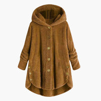 Damen jacke mit Kapuze und Knopfverschluss – Ingwer