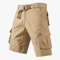 Herren Cargo Shorts mit Reißverschluss und vielen Taschen – Khaki
