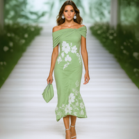 Karin™ | Elegantes Blumenkleid – Grün