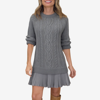 Trivora™ - Stilvolles & Warmes Strickkleid – Grau
