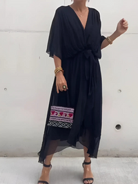 Sherry | Wickel Midikleid – Schwarz (Fast ausverkauft)