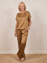 Shiloh | Kurze Ärmel Jogginghose Set – Braun