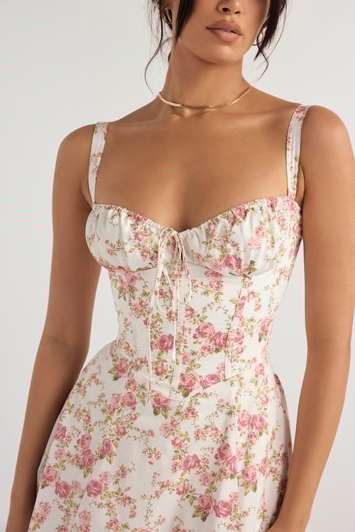 Bustier-Sommerkleid mit Carmen-Print