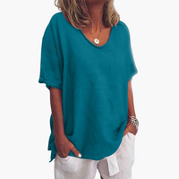 Paula | Entspanntes Hemd – Meeresblau