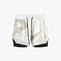 Herren Sportshorts mit Innenshorts und elastischem Bund – Camouflage
