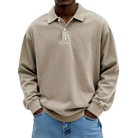 Caspian - Langarm-Polohemd für Herren – Khaki