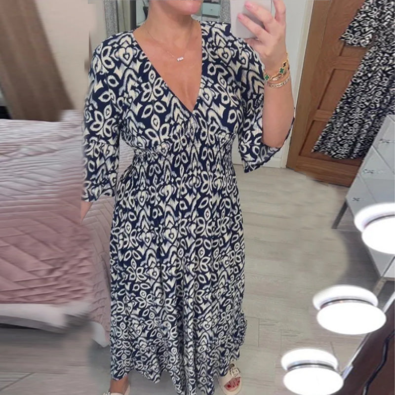 Mhara | Chic Kleid mit ausgestellten Ärmeln